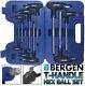 Bergen 9pc T Handle Hex Ball Ended Set Allen Key 2mm 10mm Ball End Hex Keys