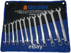 BERGEN EXTRA LONG Spanners 12pc Long Reach Combination Wrench Spanner Set 8-19mm