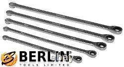 BERGEN Extra Long Double Ring Aviation Spanners With Ratchet End 8-19mm Wrenches