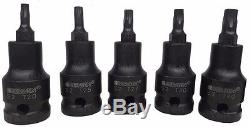 BERGEN IMPACT TORX BIT Sockets Set 1/2 Drive Impact TX Star Sockets T20 To T70