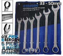 BERGEN JUMBO Spanners 6pc Combination Wrench Spanner Set 33 34 36 41 46 50mm HGV