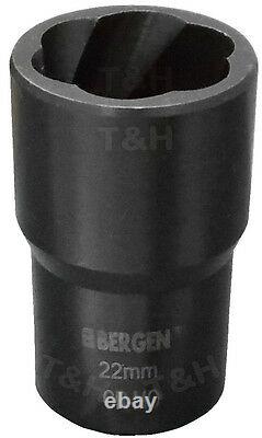 BERGEN Locking Wheel Nut Remover Set Stud Bolt Nut Impact Twist Socket Extractor