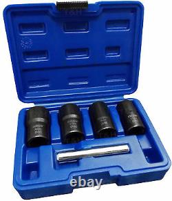 BERGEN Locking Wheel Nut Remover Set Stud Bolt Nut Impact Twist Socket Extractor