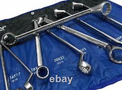 BERGEN Offset Double Ring Spanners 12 Point Swan Neck Double Box Wrench Tool Set