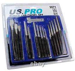 BERGEN Punch & Chisel Set 16pc Cold Chisels Center Punch PIN Punch Taper Punch