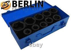 BERLIN 1 Inch DRIVE DEEP IMPACT Socket Set 22-50mm HGV Long Reach Impact Socket