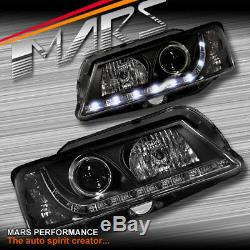 Black DRL LED Projector for Head Lights Holden Commodore VY UTE SEDAN WAGON