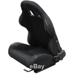 Black Reclining Sports Seats Adjustable Recliner Seat Pair for Car/Buggy/ATV/4x4