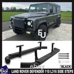 Black Side Step Running Board Oem Fit Boards For Land Rover Defender 110 90-16