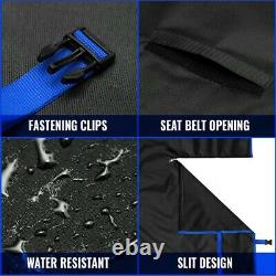 Blue 2 In 1 Waterproof Car Rear Back Seat Cover Pet Dog Protector Boot Mat Liner