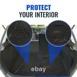 Blue 2 In 1 Waterproof Car Rear Back Seat Cover Pet Dog Protector Boot Mat Liner