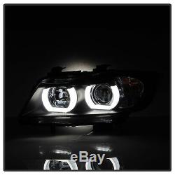 Bmw 3 Series E90 E91 05-08 Black Led 3d Drl Daylight Running Lights Headlights