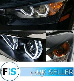 Bmw 3 Series F30 F31 Black Led Drl Projector Angel Eyes Headlights Lamp 12-15