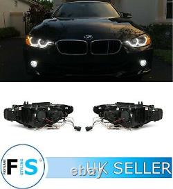 Bmw 3 Series F30 F31 Black Led Drl Projector Angel Eyes Headlights Lamp 12-15