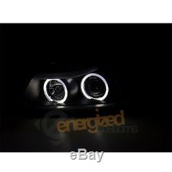 Bmw E90/e91 05-08 3 Series Black Angel Eye Halo Projector Head Lights Lamps Pair
