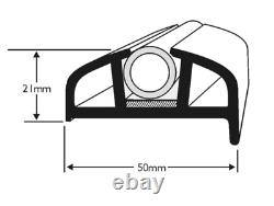 Boat Rubbing Strake D Fender 50mm Base White With Blue Pvc 15 Meter Roll