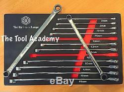 Britool Hallmark 12pce Extra Long Double Ring Spanner Wrench Set Ratcheting