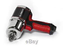Burisch Air Impact Wrench 680nm 500ft-lb Twin Hammer 1/2 Driver Pro Series