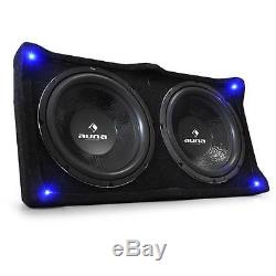 Car Subwoofer Speaker Audio Dual LED Light Passive 2x 12 Inch Bass Box 800W RMS