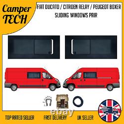 Citroen Relay 06-21 MWB/LWB SLIDING OPENING Windows With Bonding Kit And U TRIM