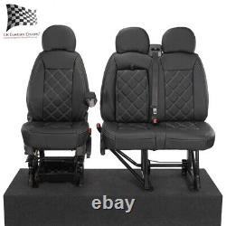 Citroen Relay Van Front Seat Covers Leatherette Tailored (2006-2022) Black 1025