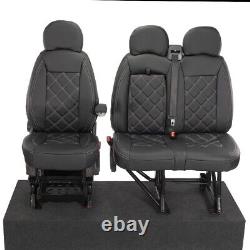 Citroen Relay Van Front Seat Covers Leatherette Tailored (2006-2022) Black 1025