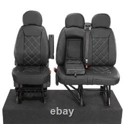 Citroen Relay Van Front Seat Covers Leatherette Tailored (2006-2022) Black 1025