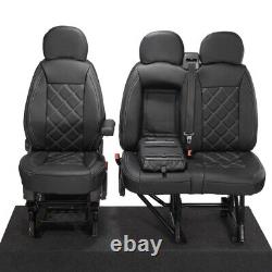 Citroen Relay Van Front Seat Covers Leatherette Tailored (2006-2022) Black 1025