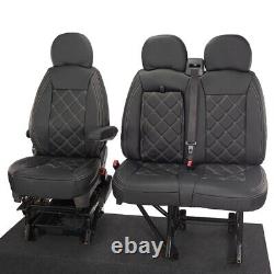 Citroen Relay Van Front Seat Covers Leatherette Tailored (2006-2022) Black 1025