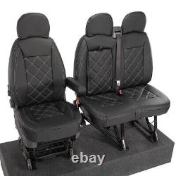 Citroen Relay Van Front Seat Covers Leatherette Tailored (2006-2022) Black 1025