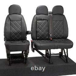 Citroen Relay Van Front Seat Covers Leatherette Tailored (2006-2022) Black 1025