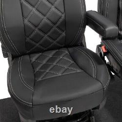 Citroen Relay Van Front Seat Covers Leatherette Tailored (2006-2022) Black 1025