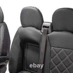 Citroen Relay Van Front Seat Covers Leatherette Tailored (2006-2022) Black 1025