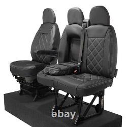 Citroen Relay Van Front Seat Covers Leatherette Tailored (2006-2022) Black 1025