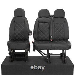 Citroen Relay Van Front Seat Covers Leatherette Tailored (2006-2022) Black 1025