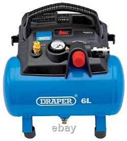 DRAPER 6 Litre Oil Free Small Compact Portable Air Line Compressor 1.5HP 02115