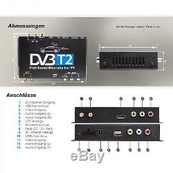DVB-T2 H. 265 HEVC Receiver 2x Antenne Auto Kfz 12V/24V DVBT2 Tuner Empfänger Box