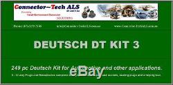 Deutsch DT Connector Plug Kit 249pc With Crimp Tool Automotive #DT-KIT3-TR