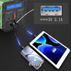 EDECOA Power Inverter 12V to 240V Pure Sine Wave 1000W converter LCD USB Port UK