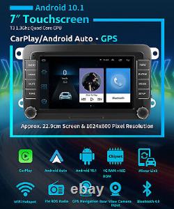 ESSGOO Carplay 7 Car Stereo Radio Android 10 GPS +Camera For VW GOLF 5 6 Passat