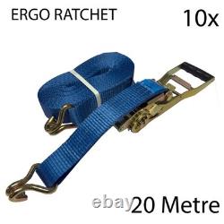 Ergo Ratchet Tie Down Lashing Straps 50mm x 5 Ton 10 x 20 Metre Ergonomic truck