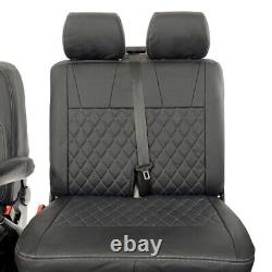 Fits Vw Transporter T5/t5.1 Caravelle Front Seat Covers Leatherette Black 1167