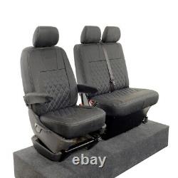Fits Vw Transporter T5/t5.1 Caravelle Front Seat Covers Leatherette Black 1167