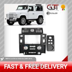 For Land Rover defender 2007+ stereo double din Matte Black mounting kit UK