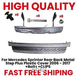 For Mercedes Sprinter Rear Back Metal Step Plus Plastic Cover 2006 2018 +Bolts
