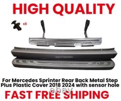 For Mercedes Sprinter Rear Back Metal Step Plus Plastic Cover 2018 2024 with sen