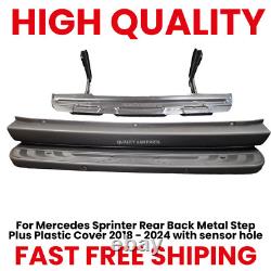 For Mercedes Sprinter Rear Back Metal Step Plus Plastic Cover 2018 2024 with sen