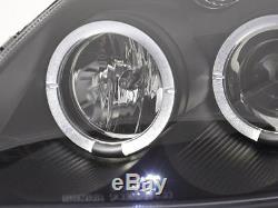 Ford Fiesta Mk6/mk7 02-08 Black Angel Eye Halo Projector Head Lights Lamps Pair