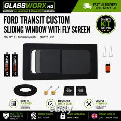 Ford Transit Custom 14-23 Driver Side Sliding Window With Fly Screen + FIT KIT