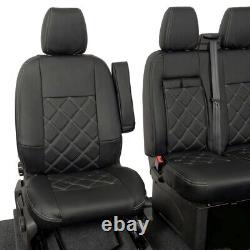 Ford Transit Custom Front Seat Covers Leatherette (2013 Onwards) Black 12345